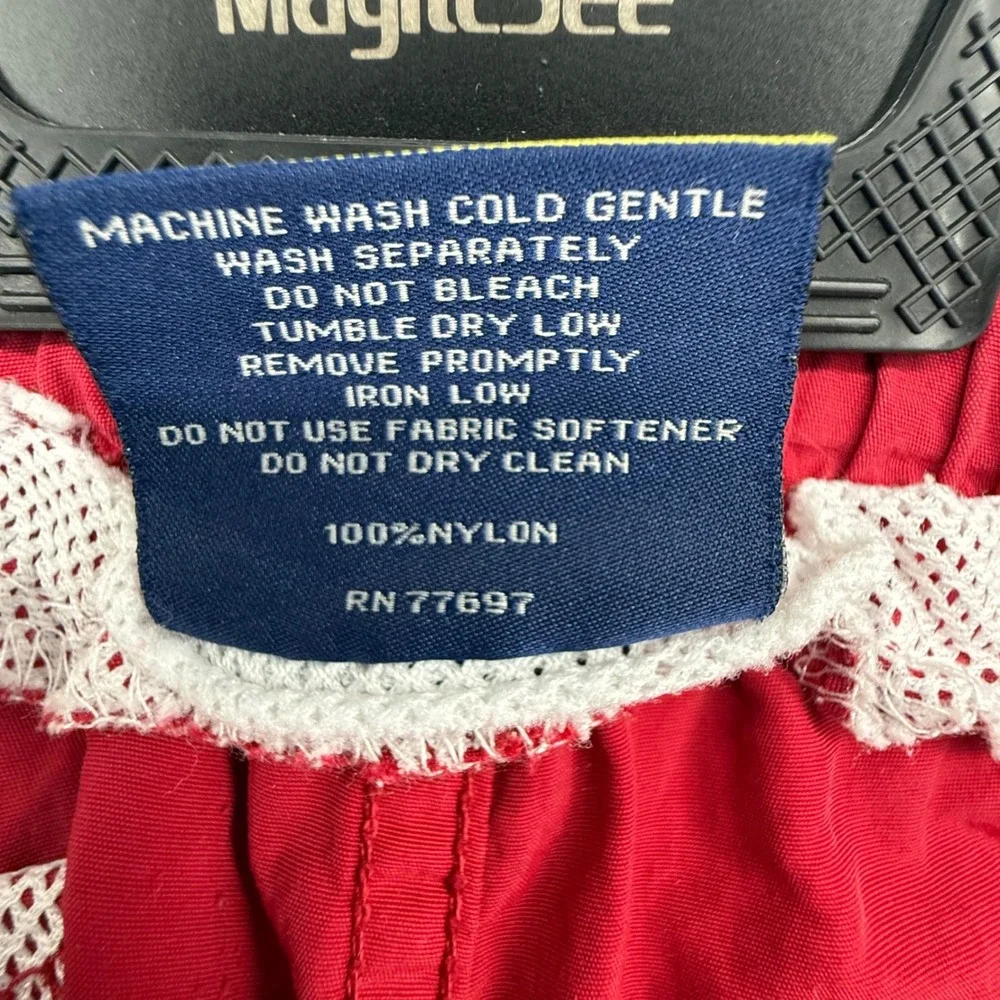 AFTCO Fishing Shorts Boys Size L 14/16 Red Excellent Nylon Drawstring Mesh Lined